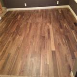 Finished installation walnut hardwood floors