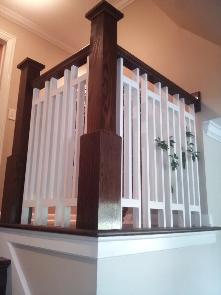 A wooden balustrade